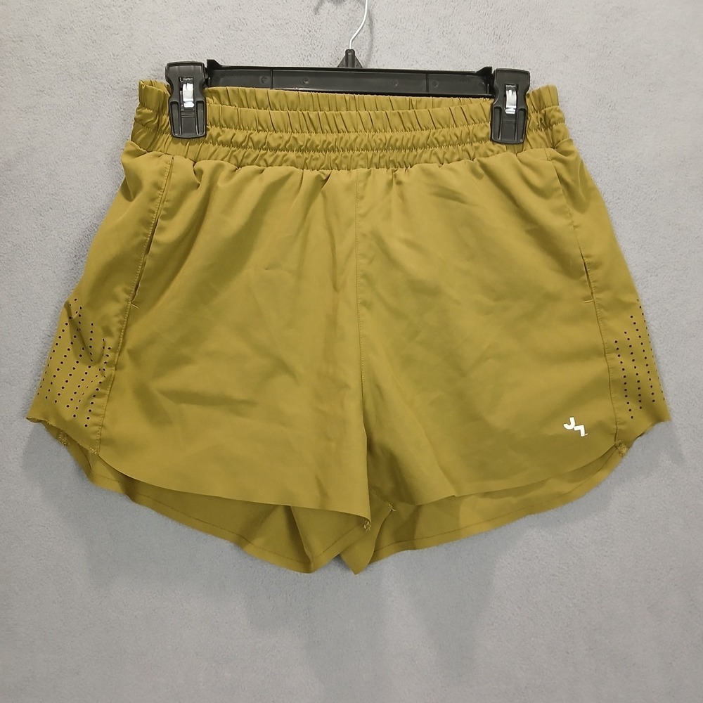 Joy Lab Athletic Shorts Women Small Green Logo Perfect Fit Elastic Waist Running